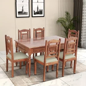 6 seater solid wood dining table set