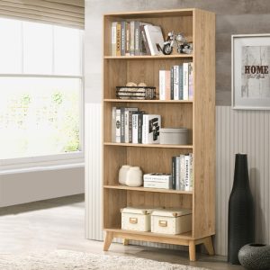 wooden book shelf 5 tier