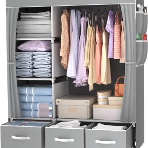 fabric wardrobe organizer portable