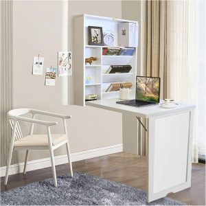 floating wall desk with storage