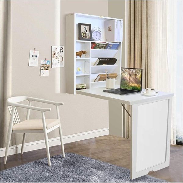 floating wall desk with storage