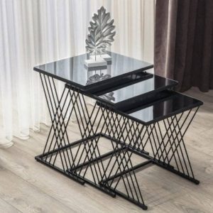 glass top nesting tables set of 3