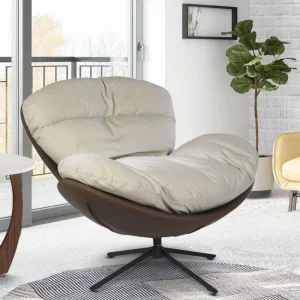 swivel lounge chair in brown colour