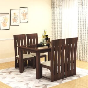 modern glass top dining table 4 seater