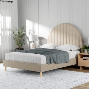 modern upholstered platform bed queen