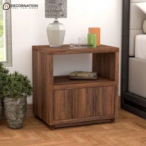 rustic wooden side table