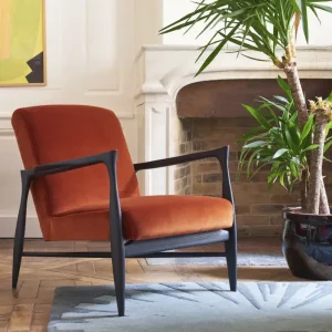 scandinavian style wooden armchair