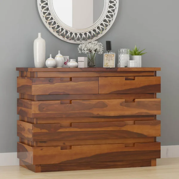 solid wood chest of 5 drawers