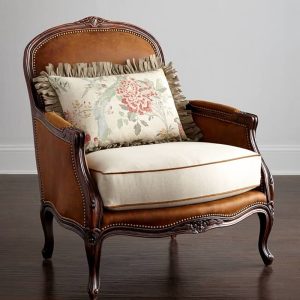 traditional carved wooden armchair