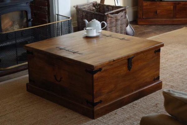 wooden storage trunk chest
