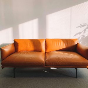 contemporary leather accent chair